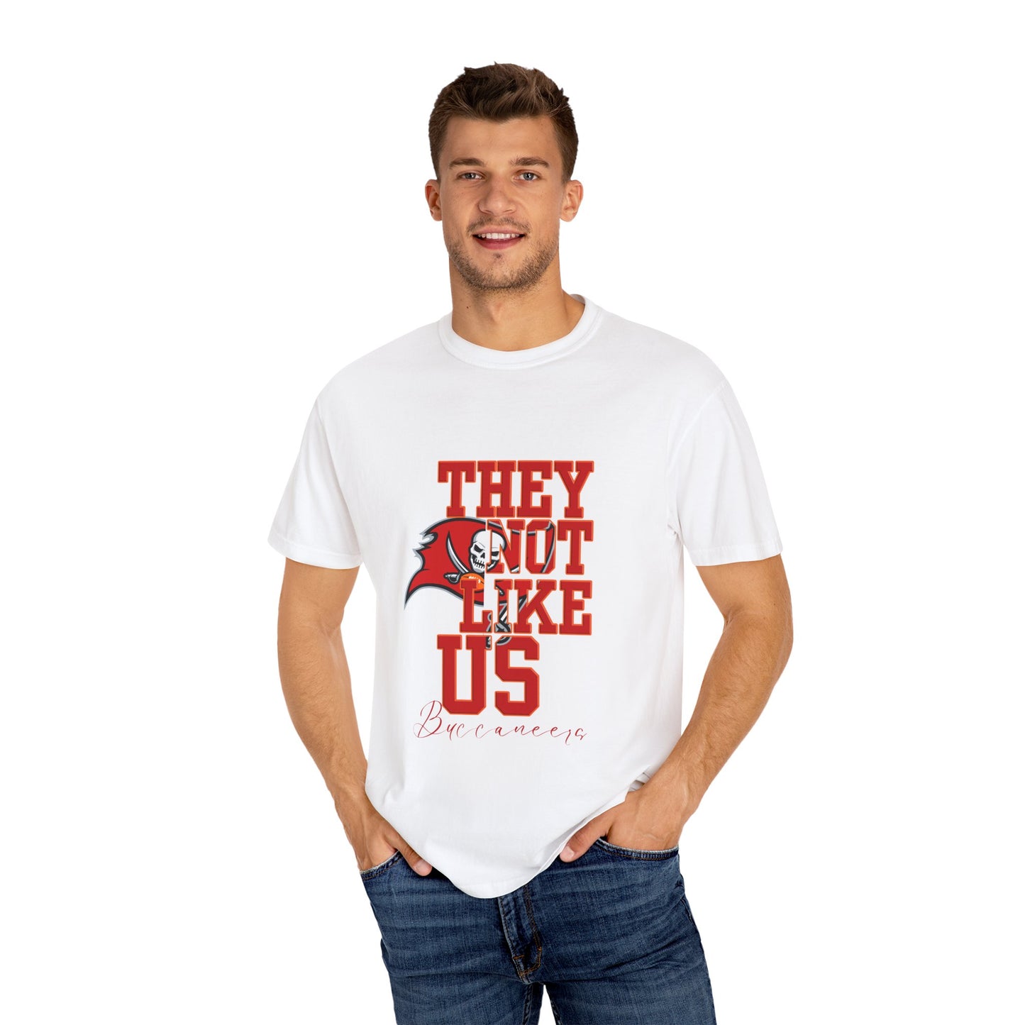 Bold Garment-Dyed T-Shirt, "They Not Like Us" Tees, Fan Apparel, Sporty Gift, Casual Wardrobe Essential