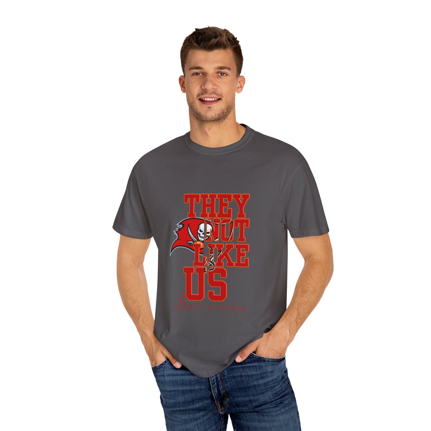 Bold Garment-Dyed T-Shirt, "They Not Like Us" Tees, Fan Apparel, Sporty Gift, Casual Wardrobe Essential